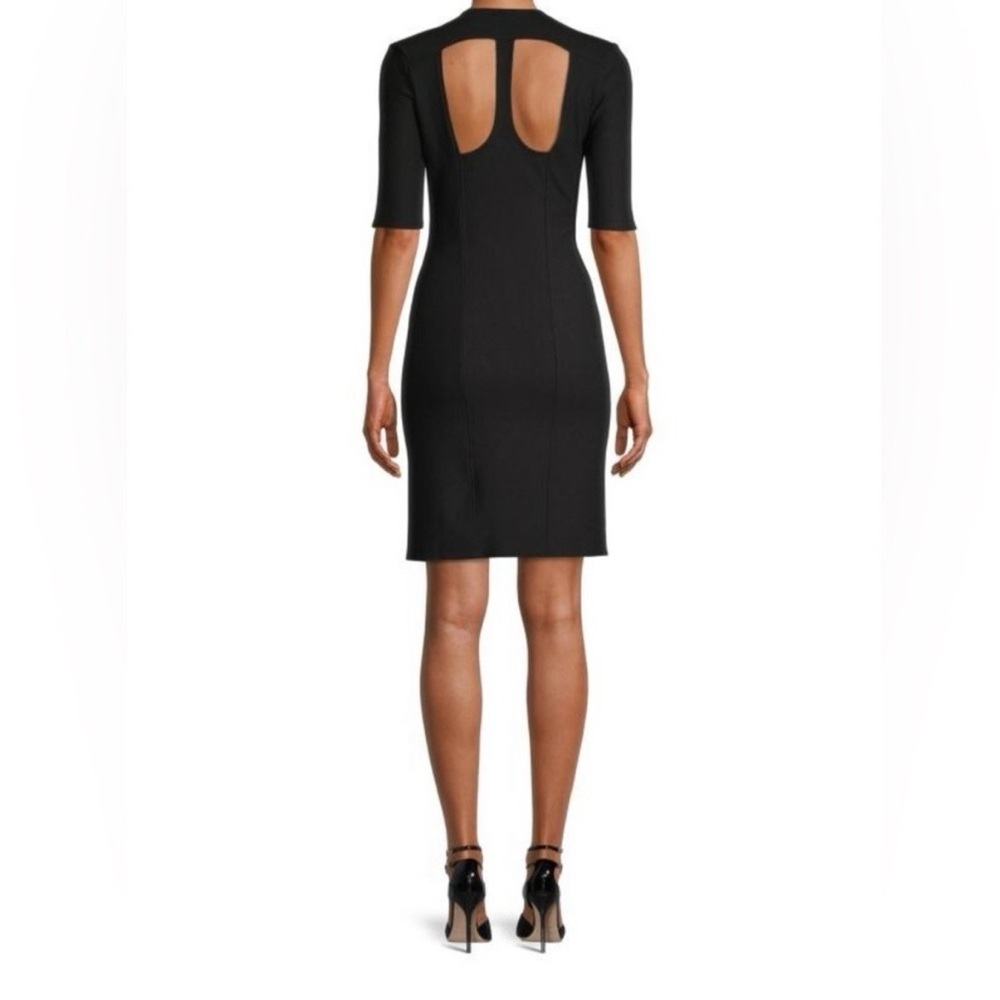 Helmut Lang Black Backless Cutout Sheath Dress